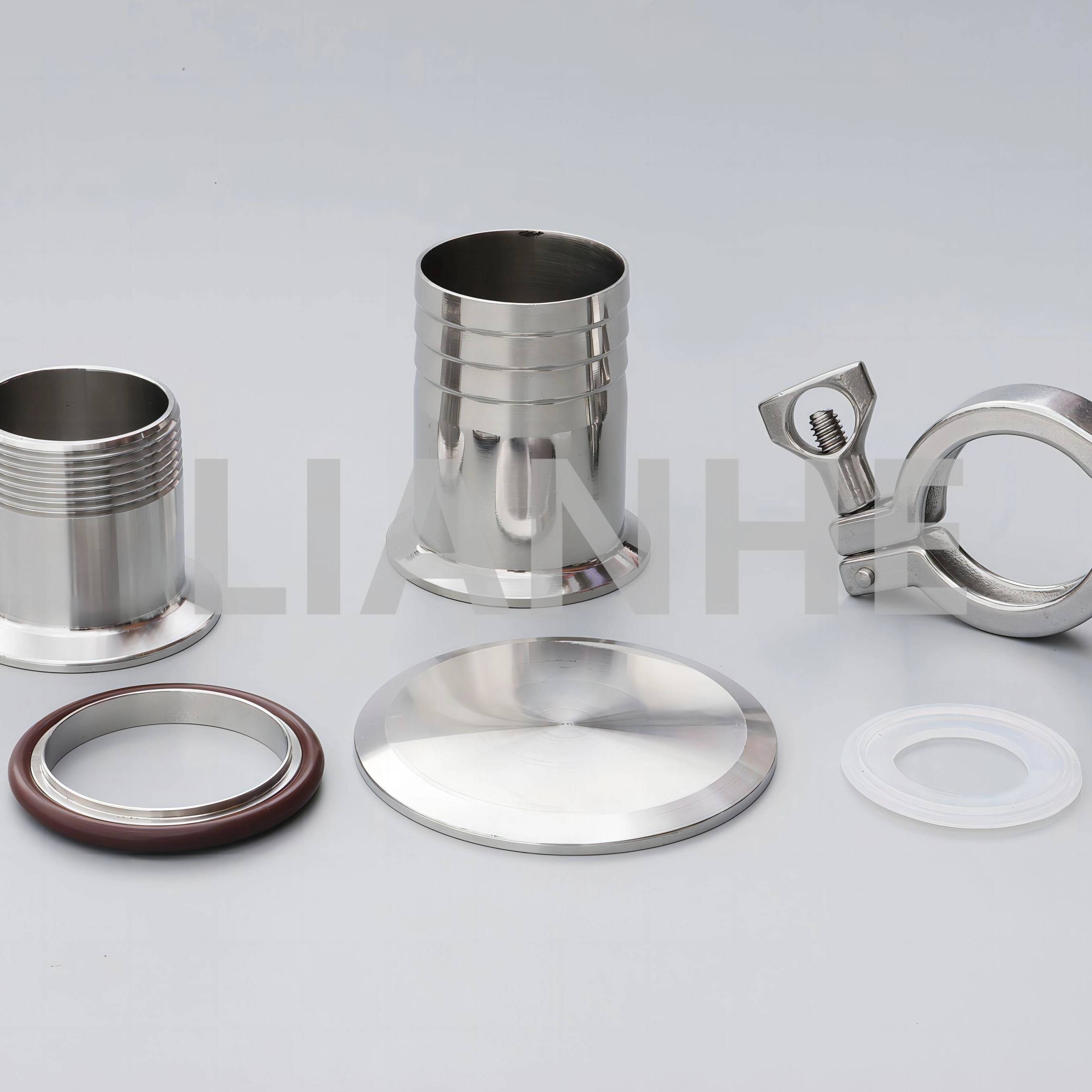 Conjunto de braçadeiras sanitárias de aço inoxidável para acessórios para tubos
