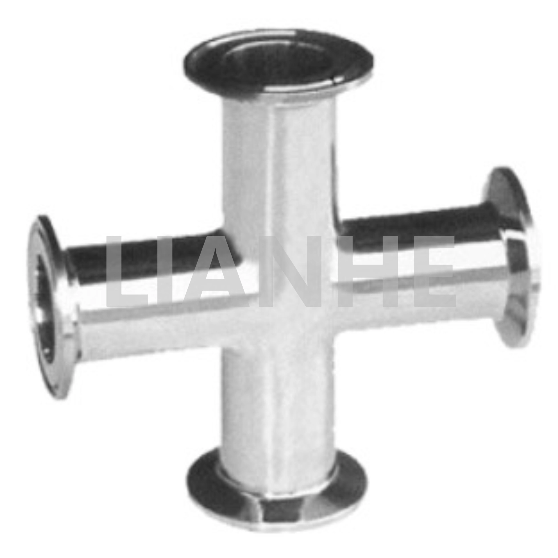 Cruz de braçadeira sanitária de aço inoxidável