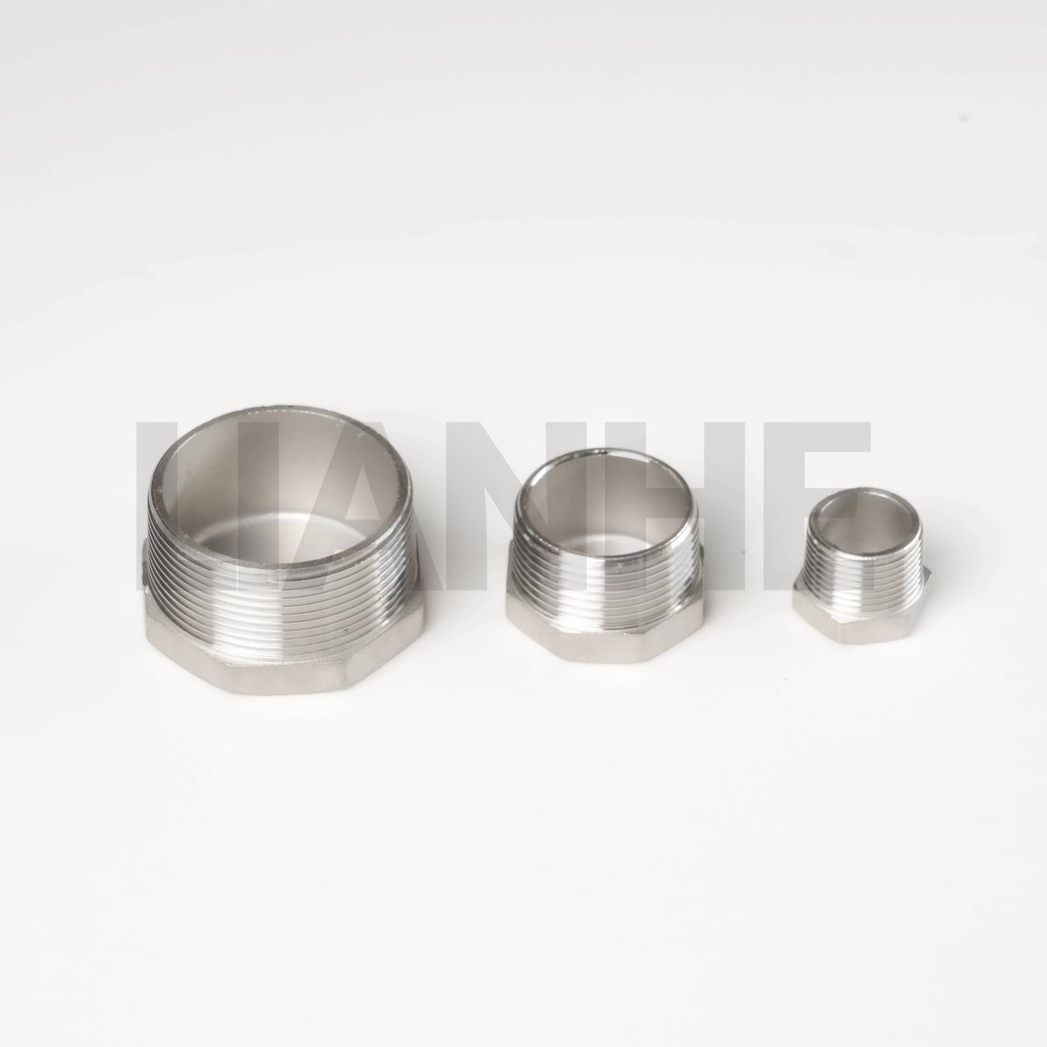 Rosca de aço inoxidável hexagonal. Plugue